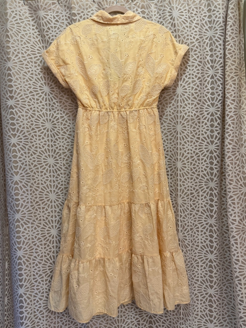 Sam Edelman Butter Yellow Eyelet Midi Dress - Picture 7 of 10